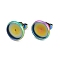 Flat Round 304 Stainless Steel Stud Earring Settings, Rainbow Color, Tray: 18mm, 20mm, Pin: 0.7mm