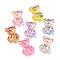 Cartoon Transparent Resin Cabochons, Iridescent Bear, AB Color, Mixed Color, 14x11x5.5mm