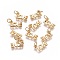Brass Charms, Long-Lasting Plated, Word LOVE, Golden, 7.5x13x2mm, Hole: 4mm