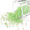 11/0 Grade A Round Glass Seed Beads, Transparent Inside Colours, Luster Plated, Green Yellow, 2.3x1.5mm, Hole: 1mm, about 48500pcs/pound