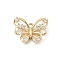 Brass Micro Pave Cubic Zirconia Pendants, Cadmium Free & Nickel Free & Lead Free, Butterfly Charms, Real 14K Gold Plated, 9.5x15x5mm, Hole: 1.4mm