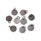 Brass Stamping Blank Tag Charms, Nickel Free, Flat Round, Gunmetal, 12x0.25mm, Hole: 4mm