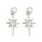 Rack Plating Brass Pendants, Cadmium Free & Lead Free, Long-Lasting Plated, North Star, Platinum, 17x9x2mm, Hole: 1mm