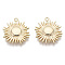 Brass Solar Eclipse Pendants, Nickel Free, Sun, Real 18K Gold Plated, 15.5x15x2mm, Hole: 1.2mm