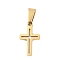316 Stainless Steel Pendants, Laser Cut, Cross Charm, Ion Plating(IP), Golden, 17.5x10x1mm, Hole: 7x3mm