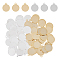 60Pcs 2 Colors Brass Pendants, Cadmium Free & Lead Free, Flat Round Charm, Mixed Color, 11.5x10.5x0.5mm, Hole: 1.2mm, 30pcs/color