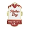 Mother's Day Alloy Enamel Pendants, Rectangle with Word, Brown, 33.5x21x1mm, Hole: 1.6mm