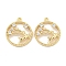 Brass Micro Pave Clear Cubic Zirconia Pendants, Cadmium Free & Nickel Free & Lead Free, Sika Deer, Real 18K Gold Plated, 15x13x3mm, Hole: 1mm