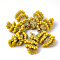 Glass Woven Pendants, with Polyester Thread, Gold, 28~41x20~24x17~20mm