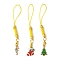 Christmas Theme Polyester with Alloy Enamel Mobile Straps, for Mobile Accessories Decoration, Gold, 10.5~11cm