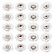 25Pcs Plastic Snap Button, Garment Buttons, Flat Round, Clear, 18x5mm