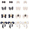 48Pcs 8 Styles Alloy Enamel Charms, Bowknot, Mixed Color, 8.5~26.5x12~26x2~3.8mm, Hole: 1.5mm, 6pcs/style