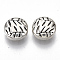 Tibetan Style Alloy Beads, Cadmium Free & Lead Free, Textured, Flat Round, Antique Silver, 10x5mm, Hole: 1mm, about 565pcs/1000g