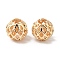 Hollow Brass Beads, Cadmium Free & Nickel Free & Lead Free, Round, Real 18K Gold Plated, 7.5x7mm, Hole: 2.8mm