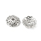 Brass Bead Caps, Flower, Platinum, 8.5x8.5x2.5mm, Hole: 1.6mm