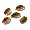 Printed Opaque Acrylic Pendants, Leaf, Coffee, 23x13.5x4mm, Hole: 1.6mm