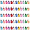 60Pcs 12 Colors Opaque Resin Pendants, Duck Charms with Glasses, with Stainless Steel Color Tone 304 Stainless Steel Loops, Mixed Color, 20.5x16x11.5mm, Hole: 2mm, 5pcs/color