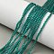 Cat Eye Beads Strands, Round, Teal, 2mm, Hole: 0.7mm, about 157pcs/strand, 14.17~14.57 inch(36~37cm)