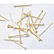 Cadmium Free & Nickel Free & Lead Free, Golden Iron Flat Head Pins, Size: about 0.75~0.8mm thick(20 Gauge), 18mm long, Head: 2mm