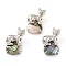 Shell Pendants, with Platinum Brass Findings, Tiger with Oval, Saddle Brown, 32x20.5x8.5mm, Hole: 6x7mm