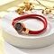 Constellation Nylon Cords Multi-strand Bracelets, Double Chain Jewelry for Women Men, with Golden Brass Findings & Enamel Charm, Red, Capricorn, 8 inch(20.3cm)