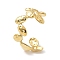 304 Stainless Steel Finger Rings, Polished, Cactus Cuff Rings for Women, Real 18K Gold Plated, US Size 9 3/4(19.5mm)
