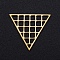 201 Stainless Steel Filigree Joiners Links, Laser Cut, Triangle with Grid, Golden, 17x20x1mm