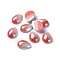 Opaque Glass Cabochons, Stripe Pattern, teardrop, Colorful, 13.5~14x10x4mm