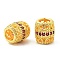 Brass Micro Pave Cubic Zirconia European Beads, Large Hole Beads, Barrel, Rack Plating, Cadmium Free & Lead Free, Long-Lasting Plated, Golden, Medium Violet Red, 10x9mm, Hole: 5mm
