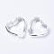 Glass Pendants, Heart, Clear, 40~41x42~43x15mm, Hole: 2mm