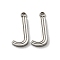 Non-Tarnish 304 Stainless Steel Pendants, Letter Charms, Letter J, 14.5x7x1.5mm, Hole: 1.6mm