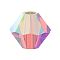 Preciosa® Crystal Beads, Czech Crystal, Bicone(451 69 302 Rondelle), 70040 20000 Indian Pink AB 2x, 5mm, Hole: 1mm