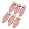 Faux Suede Patches, Costume Ornament Accessories, for Magic Tape Hair Clip Making, Carrot, Pink, 49x17.5x3mm