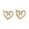 Brass Micro Pave Clear Cubic Zirconia Pendants, Cadmium Free & Lead Free, with Shell, Jump Rings, Real 18K Gold Plated, Butterfly, 19x20.5x3mm, Hole: 3.5mm