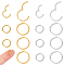 16Pcs 4 Styles 304 Stainless Steel Twister Clasps, Ring, Golden & Stainless Steel Color, 8~12x1mm, Inner Diameter: 6~10mm, 2pcs/style