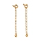 925 Sterling Silver Chain Extenders, with Spring Ring Clasps & Charms, Heart, Antique Golden, 60x5.7mm, Hole: 1.5mm