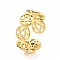 Ion Plating(IP) 304 Stainless Steel Star of David Open Cuff Ring for Women, Golden, US Size 6(16.5mm)