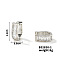 Exquisite Unisex U-shaped Brass Cubic Zirconia Hoop Earrings Fashionable Light Luxury, Platinum, 11x8mm