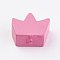 Natural Wood Beads, Dyed, Crown, Hot Pink, 13x17x8mm, Hole: 2mm, about 840pcs/500g