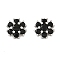 Brass Micro Pave Cubic Zirconia Beads, Cadmium Free & Nickel Free & Lead Free, Flower, Platinum, 7x7.5x3.5mm, Hole: 0.8mm