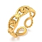 Ion Plating(IP) 304 Stainless Steel Open Cuff Ring Components, Rhinestone & Pad Ring Setting, Real 18K Gold Plated, Tray: 2x1.5mm, Fit for 2mm Rhinestone, Adjustable