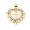 Brass Micro Pave Clear Cubic Zirconia Pendants, Heart with Cross, with ABS Imitation Pearl & Enamel, Rack Plating, Cadmium Free & Lead Free, Long-Lasting Plated, Real 18K Gold Plated, 17.5x19.5x3mm, Hole: 3.5x3.5mm