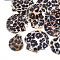 Spray Paint & Electroplate Sea Shell Pendants, with Iron Findings, Light Gold, Black, 41~55x33~53x3~7mm, Hole: 2mm