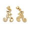 Rack Plating Brass Micro Pave Clear Cubic Zirconia Pendants, Cat Shape Charms, Long-Lasting Plated, Cadmium Free & Lead Free, Real 18K Gold Plated, 18x13.5x2mm, Hole: 5x3.5mm
