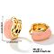 Brass Enamel Hoop Earrings, Fashionable and High-end European and American Style, Golden, Pink, 16x7mm