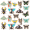 20Pcs 10 Styles Insect Series Alloy Enamel Pendants, Light Gold, Mixed Shapes, 16.5~31x17~30x1.5~2.5mm, Hole: 1.6~1.8mm, 2pcs/style