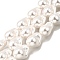 Electroplate Porcelain Imitation Pearl Beads Strands, Nuggets, White, 21~22x15~17x13~15mm, Hole: 1mm, about 19pcs/strand, 12.20''(31cm)