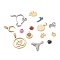Stainless Steel Pendants, Mixed Shapes, Mixed Color, 9~31x9.5~40x1~3mm, Hole: 1~3mm