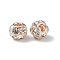Brass Crystal Rhinestone European Beads, Rondelle Large Hole Beads, Rose Gold, 14x11.5mm, Hole: 5mm