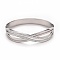 Crystal Rhinestone Infinity Hinged Bangle, 304 Stainless Steel Jewelry for Women, Stainless Steel Color, Inner Diameter: 2x2-1/4 inch(5x5.8cm)
